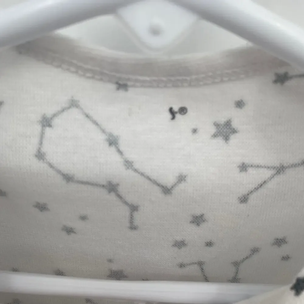 Hanes Bodysuit Star Constellations Print White Long Sleeve 12 months